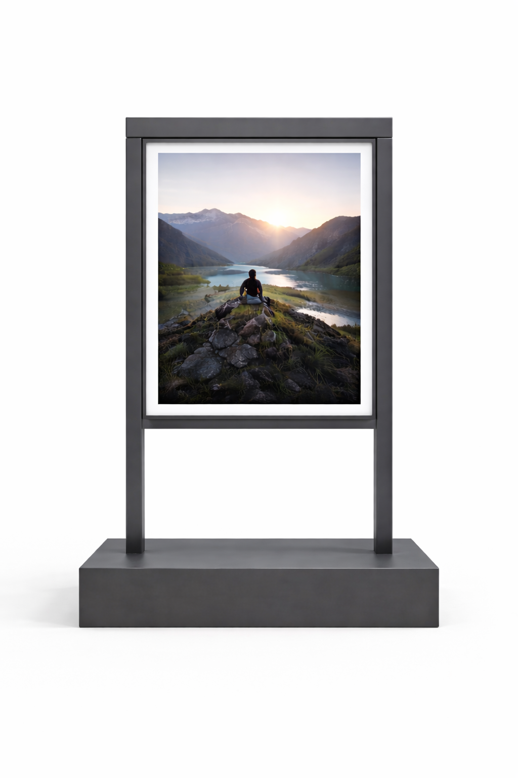 mobilier exposition en exterieur mobilier totem biface deux faces｜veymont